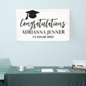 Gefeliciteerd Afstuderen eenvoudig script Spandoek (Beurs)