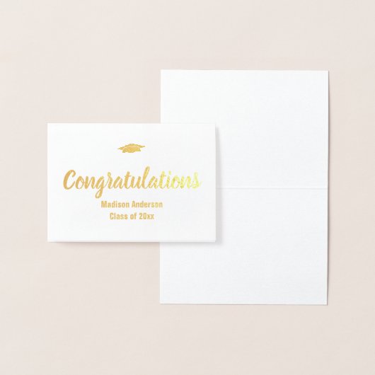 Gefeliciteerd Afstuderen Elegant Gold Foil Script Folie Kaarten (Display)