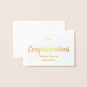 Gefeliciteerd Afstuderen Elegant Gold Foil Script Folie Kaarten (Voorkant met envelop)