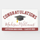 Gefeliciteerd Afstuderen Elegant Script Custom Spandoek (Horizontaal)