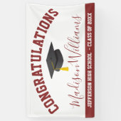 Gefeliciteerd Afstuderen Elegant Script Custom Spandoek (Verticaal)