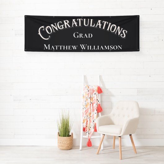Gefeliciteerd Afstuderen Elegant Spandoek (Insitu)