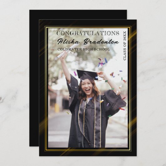 Gefeliciteerd Afstuderen Foto Aankondiging Kaart (Voorkant / Achterkant)