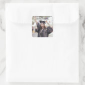 Gefeliciteerd Afstuderen foto aankondiging Vierkante Sticker (Tas)