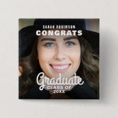 Gefeliciteerd Afstuderen | Foto Afstuderen Vierkante Button 5,1 Cm (Voorkant)