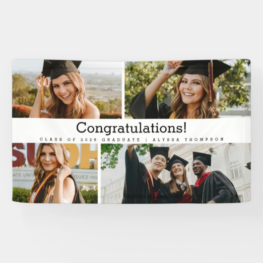 Gefeliciteerd Afstuderen foto Klasse jaar Custom Spandoek (Horizontaal)