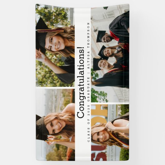 Gefeliciteerd Afstuderen foto Klasse jaar Custom Spandoek (Verticaal)