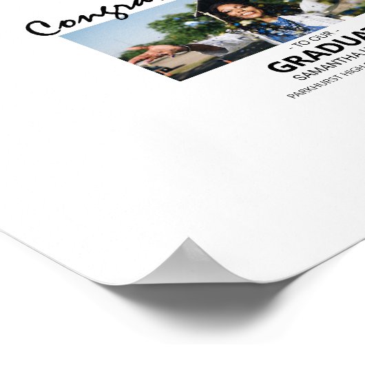 Gefeliciteerd Afstuderen | Fotogasthandtekening Poster (Hoek)
