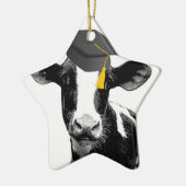 Gefeliciteerd Afstuderen Funny Cow in Pet Keramisch Ornament (Links)