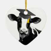 Gefeliciteerd Afstuderen Funny Cow in Pet Keramisch Ornament (Voorkant)