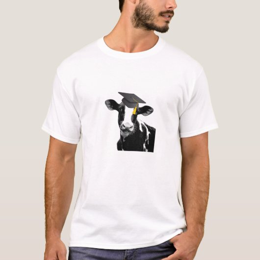 Gefeliciteerd Afstuderen Funny Cow in Pet T-shirt (Voorkant)