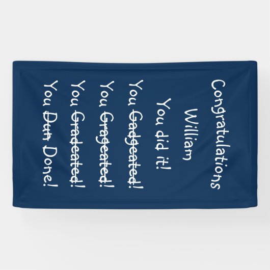 Gefeliciteerd Afstuderen Funny Graduation Party Spandoek (Horizontaal)