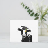 Gefeliciteerd Afstuderen Funny Koe in Pet Briefkaart (Staand voorkant)