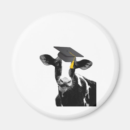 Gefeliciteerd Afstuderen Funny Koe in Pet Magneet (Voorkant)