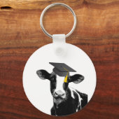Gefeliciteerd Afstuderen Funny Koe in Pet Sleutelhanger (Voorkant)