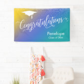 Gefeliciteerd Afstuderen Geel Blauw Blauwgroen Omb Spandoek (Insitu)