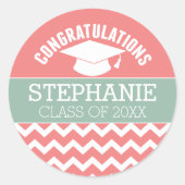 Gefeliciteerd Afstuderen - Gepersonaliseerd Afstud Ronde Sticker (Voorkant)