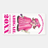 Gefeliciteerd Afstuderen Girl Afstuderen Pet Gown Spandoek (Horizontaal)