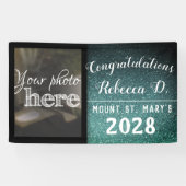 Gefeliciteerd Afstuderen Glitter Elegant Modern Bl Spandoek (Horizontaal)