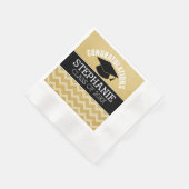 Gefeliciteerd Afstuderen - Gold Black Afstuderen Servetten (Hoek)