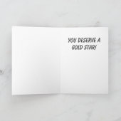 Gefeliciteerd Afstuderen Gold Star-Afstuderen Kaart (Binnen)