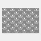 Gefeliciteerd Afstuderen Graduation Cap red black Inpakpapier Vel (Voorkant 3)