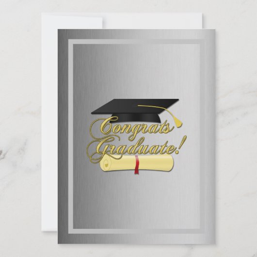 Gefeliciteerd Afstuderen grijs Afstuderen Kaart (Achterkant)