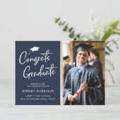 Gefeliciteerd Afstuderen het Blauwe Afstuderen van Aankondiging (Staand voorkant)