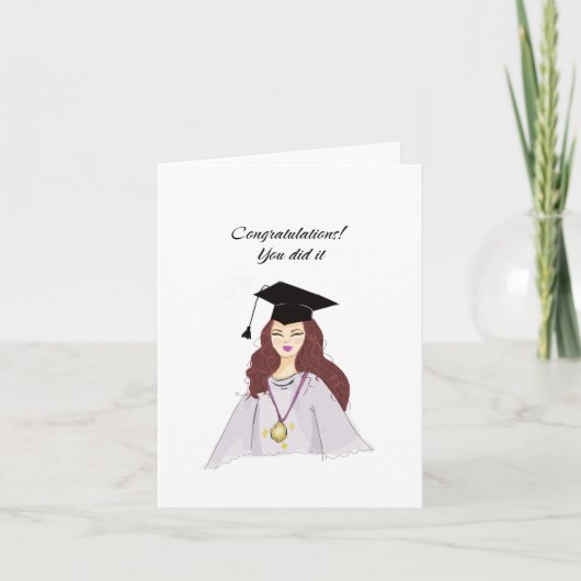 gefeliciteerd, afstuderen - Illustratie Kaart (Voorkant)