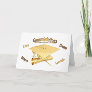 Gefeliciteerd Afstuderen Kaart gouden pet diploma