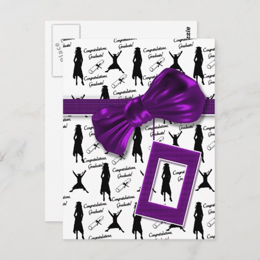 Gefeliciteerd afstuderen kaarten voor vrouwen (Voorkant / Achterkant)