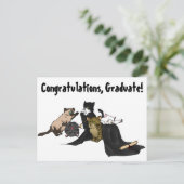 Gefeliciteerd, Afstuderen! Kat Kaart. Aankondigingskaart (Staand voorkant)
