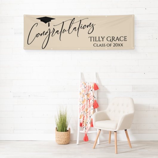 Gefeliciteerd Afstuderen Klasse van Cream Spandoek (Insitu)