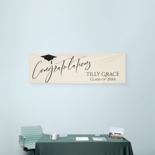 Gefeliciteerd Afstuderen Klasse van Cream Spandoek (Beurs)