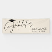 Gefeliciteerd Afstuderen Klasse van Cream Spandoek (Horizontaal)