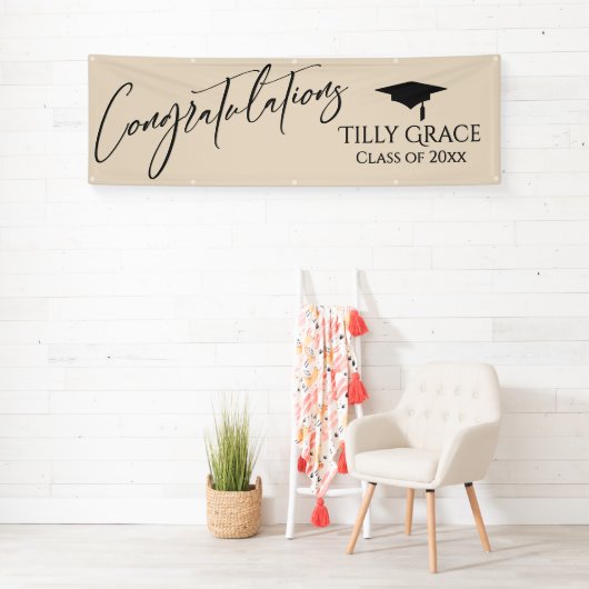 Gefeliciteerd Afstuderen Klasse van Cream Spandoek (Insitu)