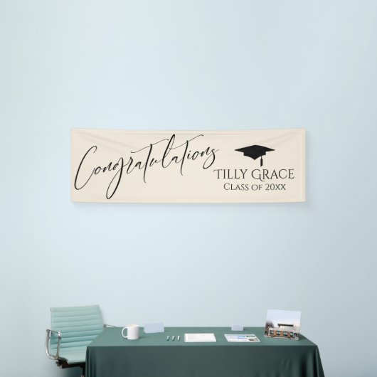 Gefeliciteerd Afstuderen Klasse van Cream Spandoek (Beurs)