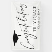 Gefeliciteerd Afstuderen Klasse Zwart-wit Spandoek (Verticaal)