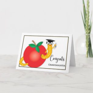 Gefeliciteerd Afstuderen kleindochter Bookworm Dip Kaart