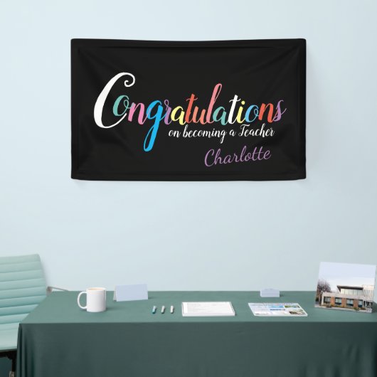 Gefeliciteerd afstuderen leraar spandoek (Beurs)