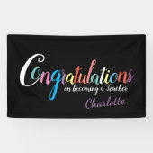 Gefeliciteerd afstuderen leraar spandoek (Horizontaal)