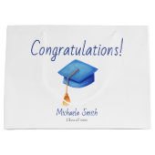 Gefeliciteerd Afstuderen met Cerulean Blue Pet Groot Cadeauzakje (Voorkant)