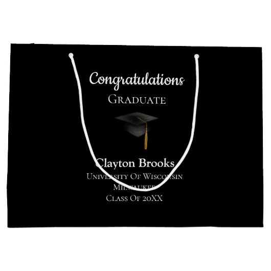 Gefeliciteerd Afstuderen met Pet Groot Cadeauzakje (Achterkant)