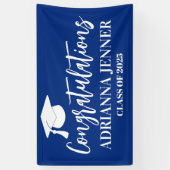 Gefeliciteerd Afstuderen Modern Script Blue Spandoek (Verticaal)