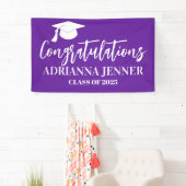 Gefeliciteerd Afstuderen Modern Script Paarse Spandoek (Insitu)