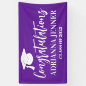 Gefeliciteerd Afstuderen Modern Script Paarse Spandoek (Verticaal)