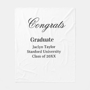 Gefeliciteerd afstuderen naam universiteit naam kl fleece deken