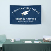 Gefeliciteerd Afstuderen Navy Spandoek (Beurs)