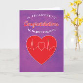 Gefeliciteerd Afstuderen Nurse Heart Paars Kaart (Gele Bloem)