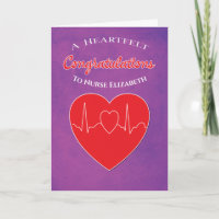 Gefeliciteerd Afstuderen Nurse Heart Paars